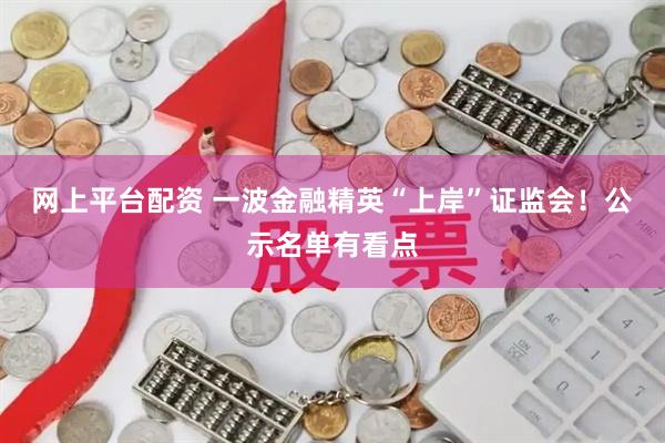 网上平台配资 一波金融精英“上岸”证监会！公示名单有看点